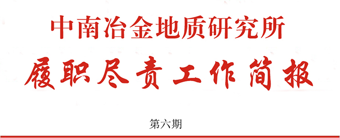 中南冶金地質研究所履職盡責工作簡報 第六期